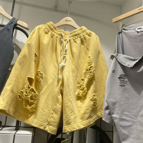 0679 pigment damage half pants／4カラー
