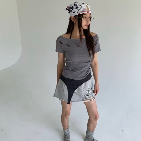 0835 damage skirt パンツ付/3カラー