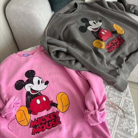 0391 NEW pigment vintage mickey sweat/2カラー