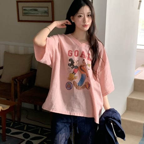 0789 mickey＆goofy sportyGoal tee/3カラー