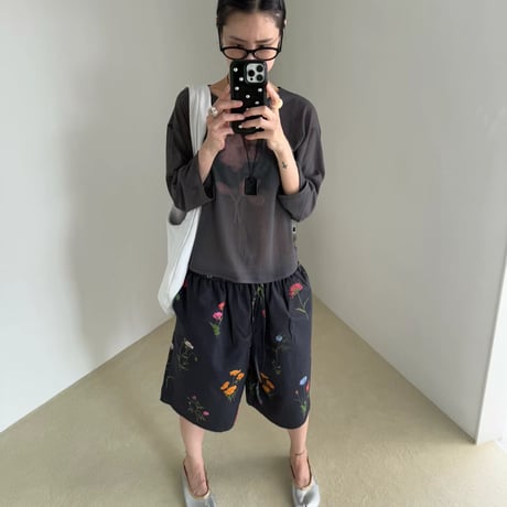 Flower half pants/2カラー