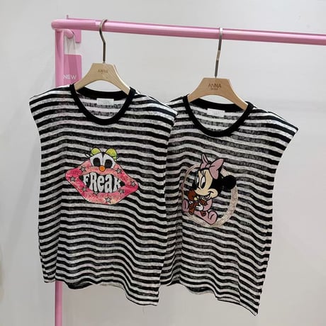 0851 border print tee/2パターン
