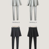 0662 flareミニスカート付きleggings/3カラー