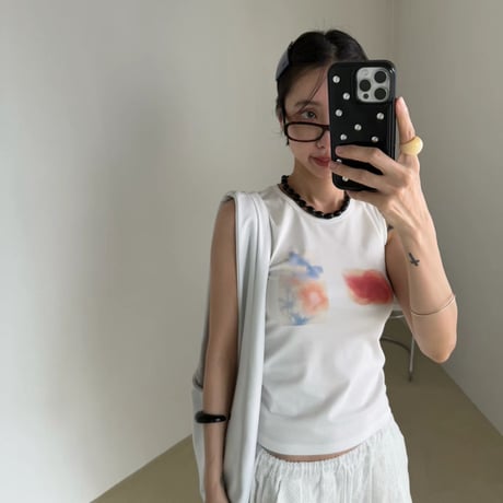 Flower tie-dye tops/3カラー