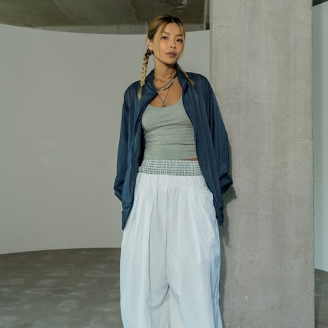 【即納販売】cotton nylon wide pants/ホワイトのみ