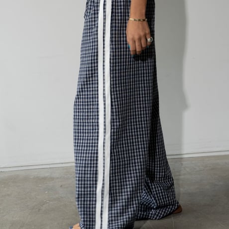 0856 check side line pants/2カラー