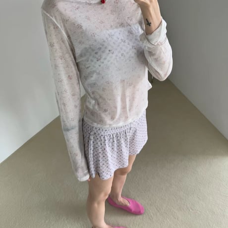 Mini Flower see-through tee/2カラー