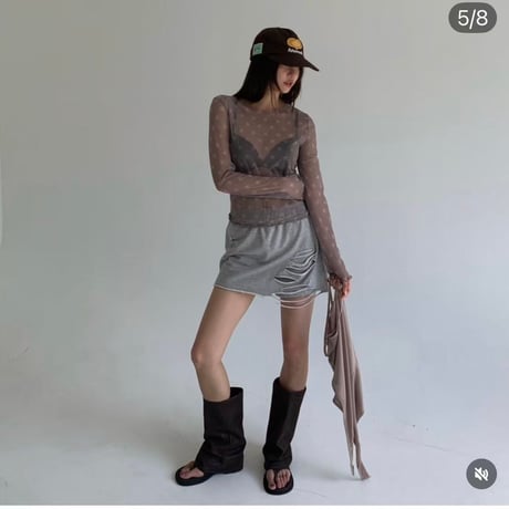 0835 damage skirt パンツ付/3カラー