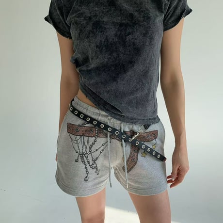 0765 belt paint風 short pants/4カラー