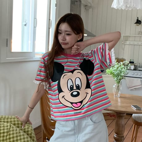 0876 big mickey border tee/3カラー