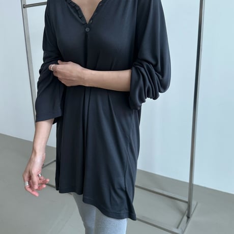0852 Henry neck sheer summer sleeve/4カラー