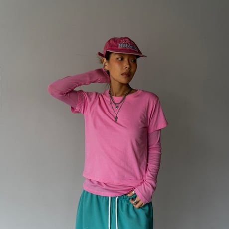 【即納販売】0669 color layered tee【半袖】/ブラックのみ