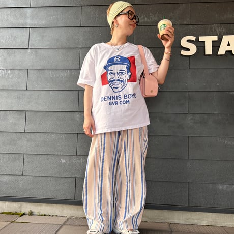 【即納販売】0168 stripe straight pants/3カラー