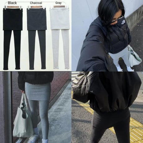 【即納販売】00395 skirt付きleggings/3カラー:2サイズ展開