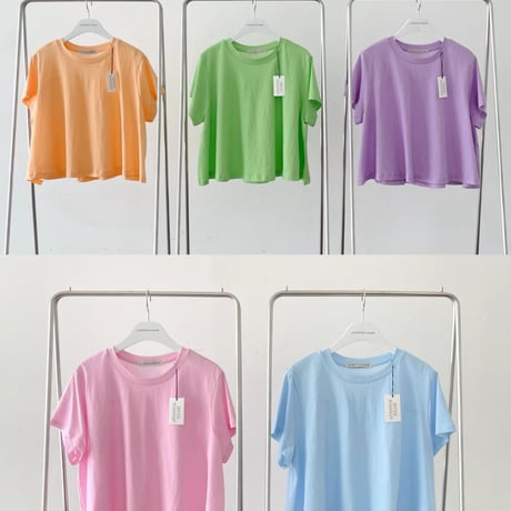 即納　0804 colorfu pigment フレアtee/ピンク