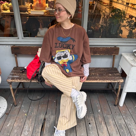 【即納販売】0110 stripe cotton pants/イエローのみ