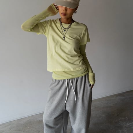 【即納販売】0669 color layered tee【半袖】/ブラックのみ