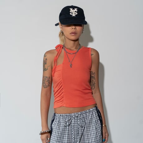 0857 shirring tank top/3カラー
