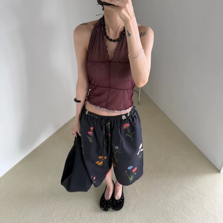 Flower half pants/2カラー