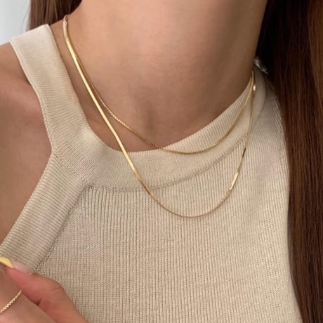 2連snake necklace/gold、silver