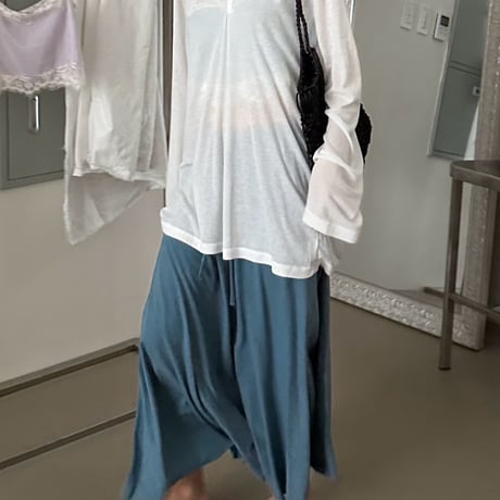 0852 Henry neck sheer summer sleeve/4カラー