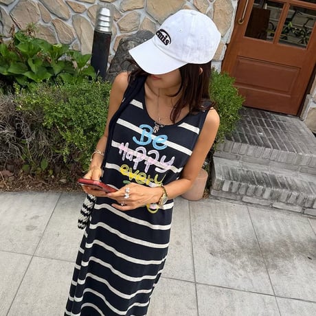 0849 border long one-piece/3カラー