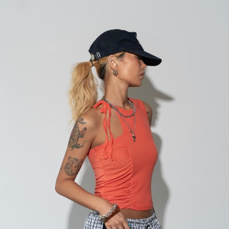 0857 shirring tank top/3カラー