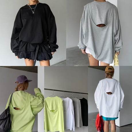 【即納販売】0615 Back cutoff layered tee/4カラー⭐︎なおみさん・まいさん着用⭐︎