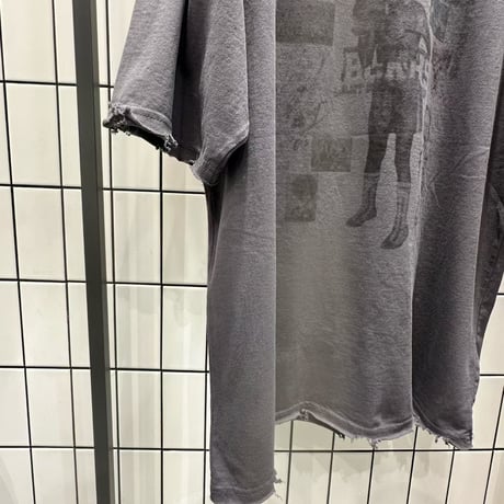 0766 damage garlic box pigment tee/チャコール