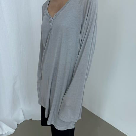 0852 Henry neck sheer summer sleeve/4カラー