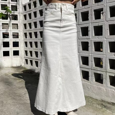 denim long skirt/2color
