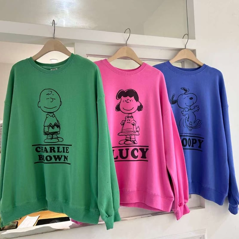 0290 SNOOPY back lettering pigment sweat/3カラー |