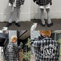 cotton linen check over shirt/3カラー