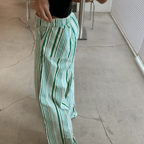【即納販売】0168 stripe straight pants/3カラー
