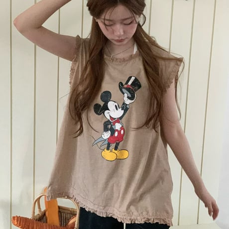 0880 Top hat mickey frill tee/3カラー