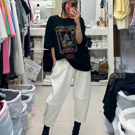 【即納】0758 summer cotton 2way pants/アイボリー