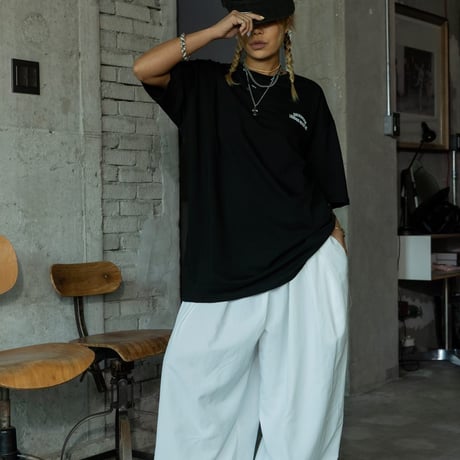 【即納販売】cotton nylon wide pants/ホワイトのみ