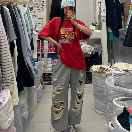 【即納販売】0687 damage sweat pants/3カラー⭐︎まいさん着用⭐︎３カラー