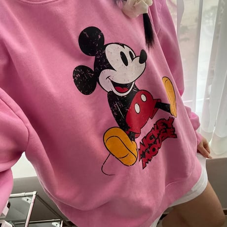 0391 NEW pigment vintage mickey sweat/2カラー