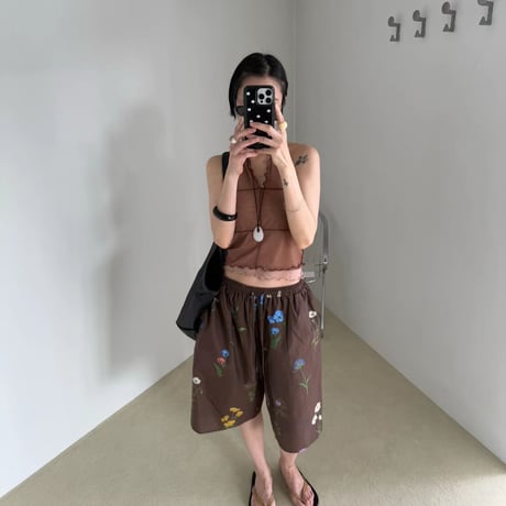 Flower half pants/2カラー