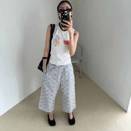 Flower tie-dye tops/3カラー