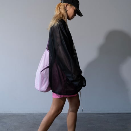 0814 Vネック mesh long sleeve/3カラー