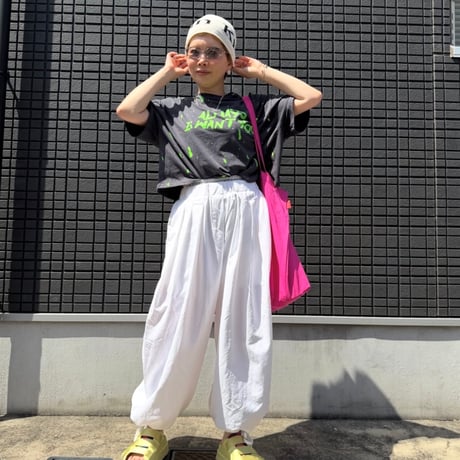 【即納販売】cotton nylon wide pants/ホワイトのみ