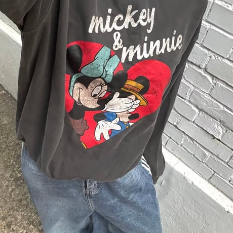 0408 pigment heart mickey &ミニー sweat/2カラー❤︎カナさん着用❤︎