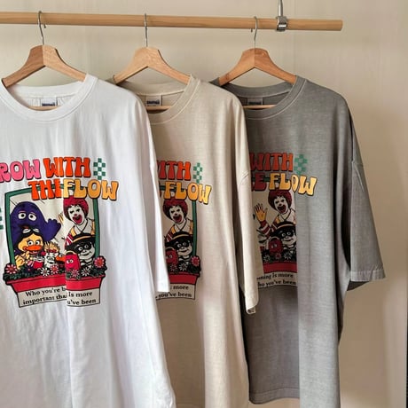 0707 NEW マクドナルドFlower pigment tee/3カラー