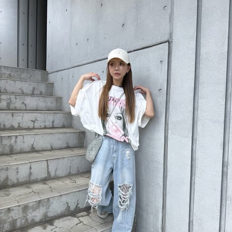 0952 【即納2☆数量限定】Bubble Girl Photo over tee shirt/2カラー　カナさんなおみさん着用🩷