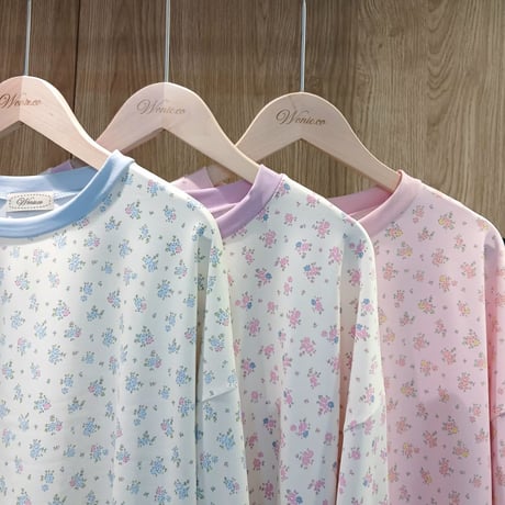 0826 小花柄 cute long sleeve/3カラー