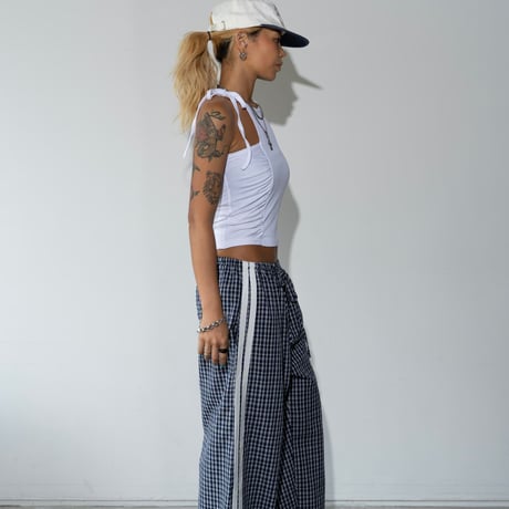 0856 check side line pants/2カラー