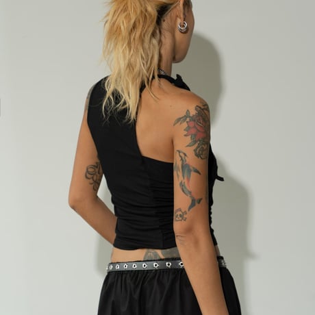 0857 shirring tank top/3カラー