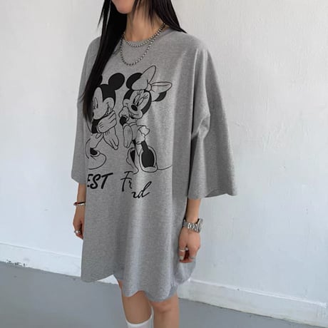 【即納販売】0709 mickey＆minnie monotone tee/3カラー